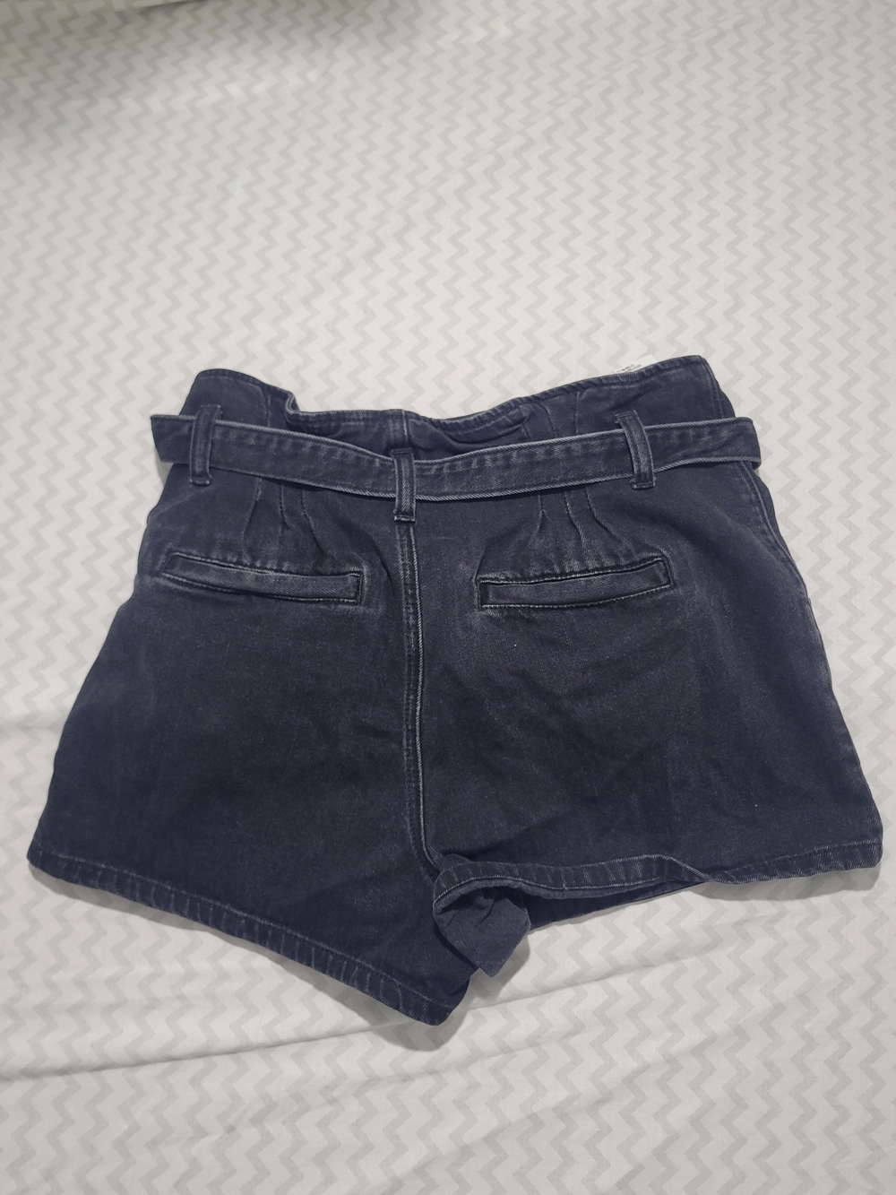 American Eagle Outfitters Black Denim Shorts with Belt Sz 4 - Picture 13 of 13